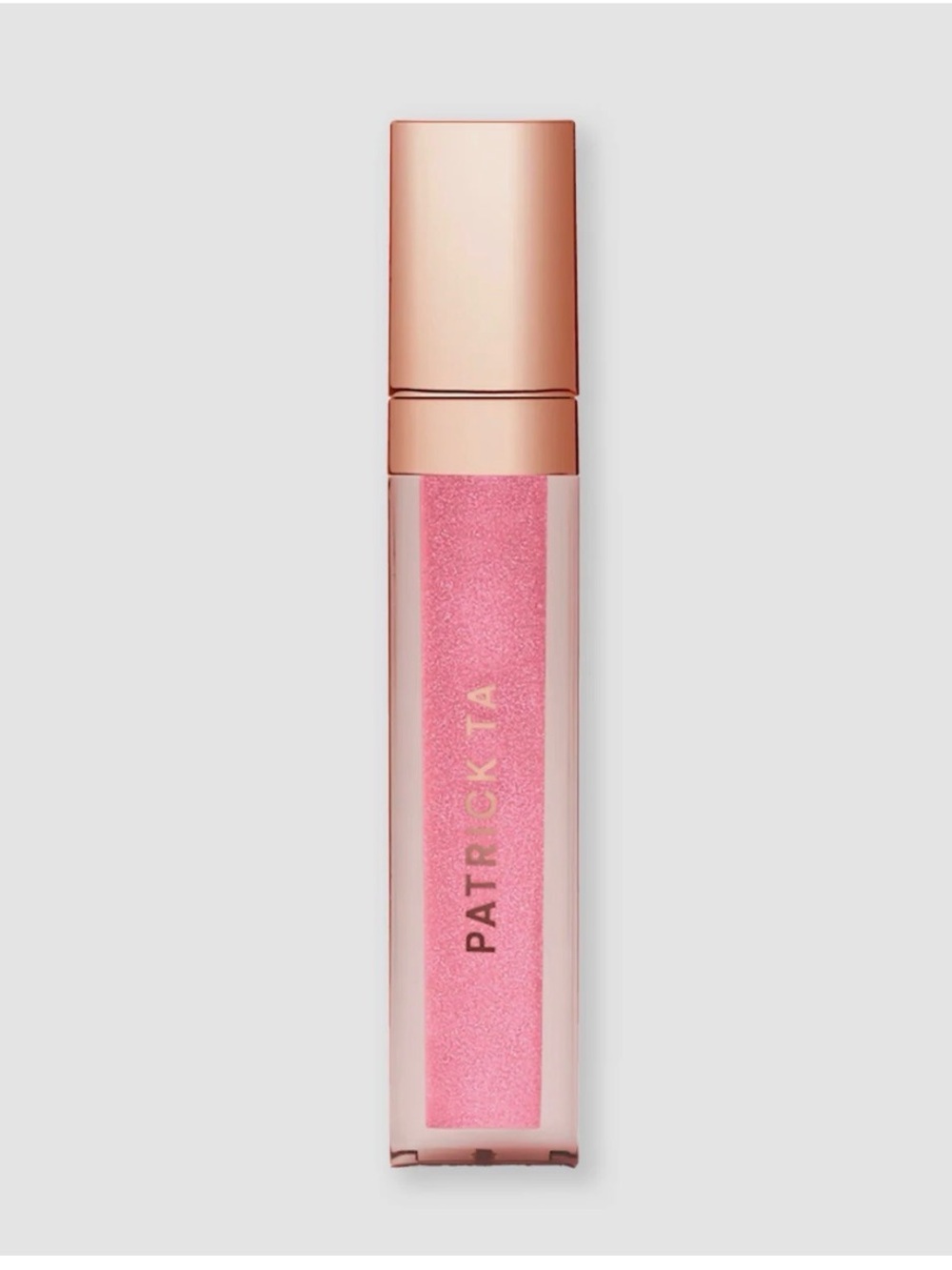 PATRICK TA Major Glow Lip Shine Lip Gloss Pink Shimmer Mini, 0.23 fl oz